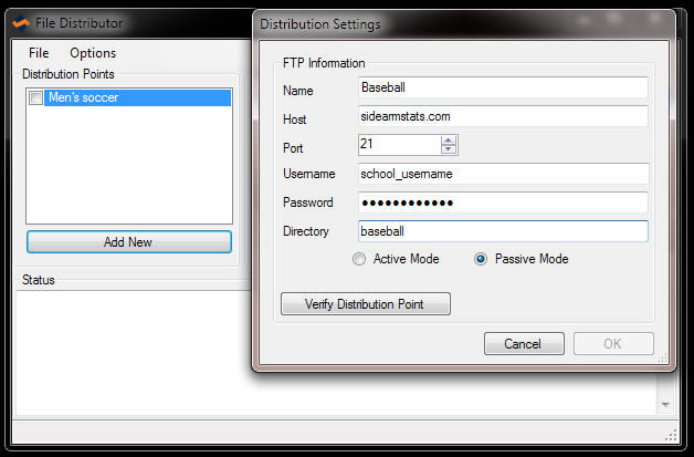 SIDEARM FTP Setup