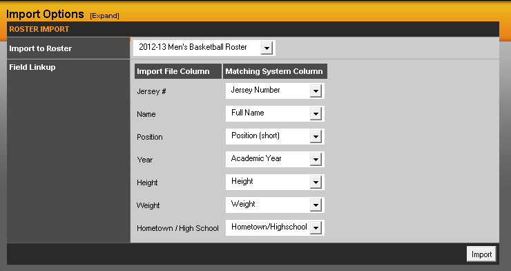 Import Roster
